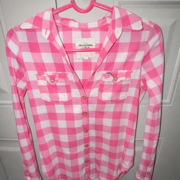 Abercrombie & Fitch Other - Abercrombie & Fitch Kids Pink and White Plaid Shirt
